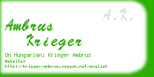 ambrus krieger business card